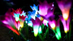 Solar Simulation Lily Outdoor Landscape Garden Home Lawn Floor Lamp Garden Villa Decorative Night Lamp