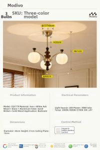 FANCY LAMP CLUB | Bamboo Joint Chandelier Antique French Style Wooden Living Room