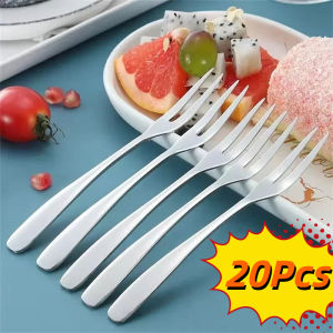 20Pcs Stainless Steel Fruit Forks Dessert Forks Lovely Mini Fork Set Snack Cake Dessert Forks Cafeteria Home Kitchen Flatware