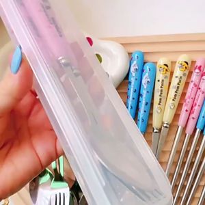 ชุด Cutlery Set ช้อนส้อม 3 ชิ้น ช้อนส้อมตะเกียบ ช้อนส้อมคิดตี้ ช้อนส้อมพกพา ช้อนส้อมเด็กโต ช้อนกินข้าว ช้อนเกาหลี คุณภาพให้ดี ส่วนประกอบที่ดี