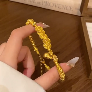 Lắc Tay Đồng Xu Vàng 18k Hồ Lô May Mắn Tài Lộc Thời Trang Quà Tặng VTHOLODONGXUVANG2