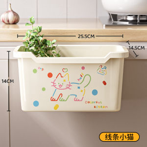 2025 New Kitchen Waste Bin Hanging Type No Cover Household Garbage Can Square Shape Plastic Material for Kitchen And Bathroom