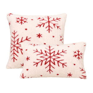 BUYNOW 1PC Plush Snowflake Jacquard Cushion Cover Christmas-themed Soft Minimalist Living Room Sofa Cushion Cover Home Bed Decor