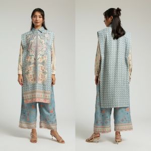 Setelan Tunik Wanita - One Set Tunik Merah - Setcel Wanita - Setelan Modern - Tunik Merah - Tunik Premium - Tunik Motif