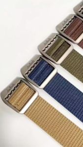 Sabuk Pria Tactical Elastis Tahan Lama dengan Gesper Logam dan Kepala Chrome/DOFF - Warna Polos