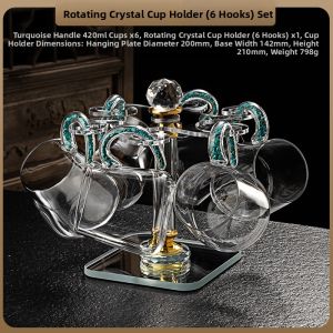 FLOWER MOO | High-end Turquoise Crystal Heat-resistant Glass Teacup Set