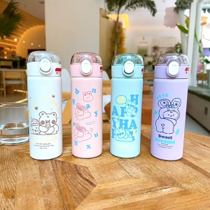กระบอกน้ำ กระติกน้ำ กระบอกน้ำเก็บอุณหภูมิ กระบอกน้ำเก็บความเย็นและร้อน สุดน่ารัก ขนาด 450 ml