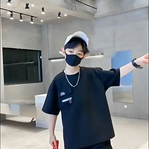 Teen Boy Sets Children Summer T-shirts Suits Teenager Sports Short Sleeves Top+Shorts 2Pcs Outfits Big Kids Casual Loose Clothes