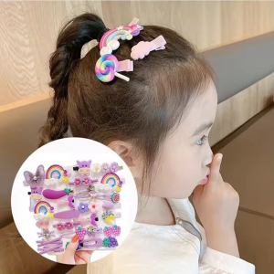 14 Pcs Cute Hair Clip Set Bangs Hairpin Flower Fruit Baby Girl Barrettes Hair Accessories