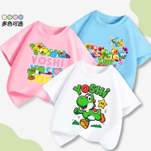 Bandai | Yoshi Dinosaur-themed Short-sleeved T-shirt for Boys Summer Game Clothes Small to Large Size Boys T-shirts and Shorts Set