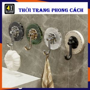 COMBO 4 Móc Dán Tường Cao Cấp Siêu Dính Chịu Lực Dáng Tròn Sang Trọng - Móc Quần Áo Khăn Dụng Cụ Bếp Đồ Nhà Tắm Tiện Lợi