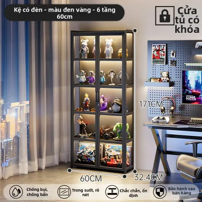 Tủ Trưng Bày Đồ Chơi Đa Tầng Có Khóa Kính Trong Suốt Dung Lượng Cao