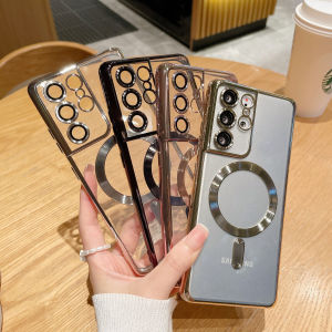 🔥เคสชาร์จไร้สายใสทันสมัยได้รับการชุบไฟฟ้า HOCE สำหรับ Samsung กาแลคซี S25 S24 S23 S22 S20อัลตร้าพลัส S24 S21 S24พิเศษบวกฝาหลัง20ซิลิโคนนุ่มพิเศษกันฝุ่นเสื้อนอกน้ำหนักเบา