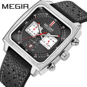 MEGIR brand fashion business luxury waterproof date quartz mens watch