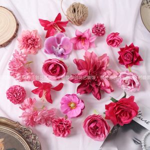 Handmade DIY Fake Rose Flowers Material Silk Flower Scene Decoration Simulated Decorative Artificial Roses for Home Decoration