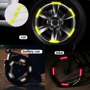 20Pcs Car Wheel Hub Reflective Stickers Set Tire Rim Luminous Decoration Strips for Auto Night Safety Driving Styling Accessories