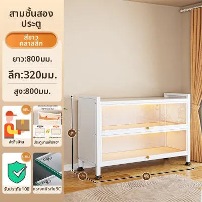 ตู้โชว์และชั้นวางหนังสือกระจกใสป้องกันฝุ่น