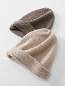 หมวกแคชเมียร์เพิ่มความหนาแบบชิ้นเดียวไร้รอยต่อสำหรับฤดูใบไม้ร่วงและฤดูหนาวหมวกลำลองสำหรับผู้หญิงหมวกไหมพรมป้องกันหูหมวกถักสองชั้นสำหรับผู้ชายคู่รัก