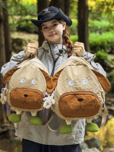 Cute Little Girl Outdoor Sports Backpack Childrens Lightweight Double Shoulder Bag Doggies Hiking Traveling Backpack for Girls