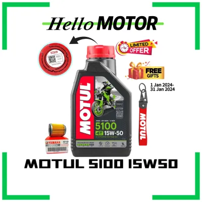 MOTUL 5100 15W50 4T 1L ENGINE OIL MINYAK HITAM