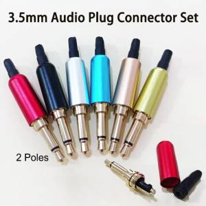 3.5MM Headphone Plug 2 Poles Stereo Male Gold Plating Audio Adapter 3.5 Hifi Speaker Earphone Jack AUX Solder Wire Connector