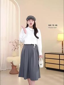 DUSHU | Asymmetric Collar Asymmetric Placket Slimming Casual Shirt