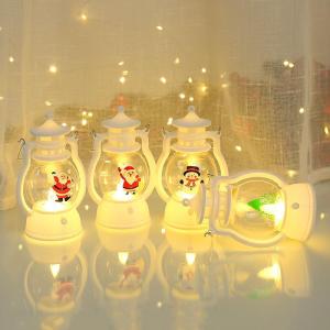 Ready Stock - Christmas Gift/Wind lamp LED electronic candle/old man snowman decoration scene layout portable small oil lamp/现成库存-圣诞礼品/风灯发光二极管电子蜡烛/老人雪人装饰场景布局便携式小油灯