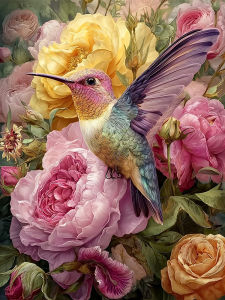 Huacan DIY Diamond Painting Bird Full Square Round Embroidery Sale Flower Handmade Gift Home Decoration