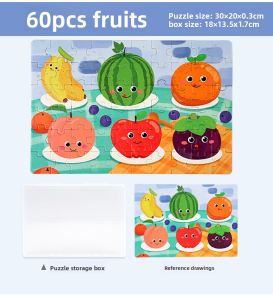 Childrens Large Piece Puzzle Game 24-48-100 Pieces Educational Baby 3-6 Years Handheld Gift Box Puzzle Life