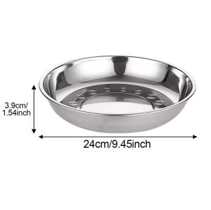 24cm stainless steel disc suitable for outdoor dining family activities camping kitchen preparation scratch resistant