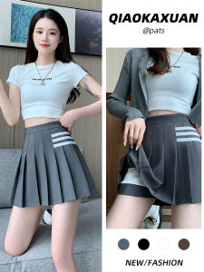 Váy Ngắn Xếp Ly Màu Xám Mỏng Mùa Hè Cho Nữ Dáng Chữ A Cạp Cao Váy Ngắn Phong Cách Sinh Viên Váy JK