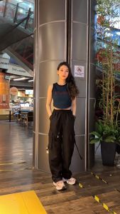 Celana Cargo Wanita Amerika Kolut Highwaist Kekinian