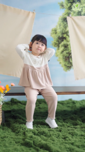 LULLABY - NH782C - Bộ BG dài tay cổ lá sen