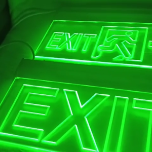 Lampu Emergency LED Tanda EXIT Dua Sisi Tipis Transparan Petunjuk Pintu Keluar Darurat