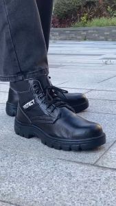 รองเท้าป้องกันแรงงาน ป้องกันการกระแทกและการเจาะทะลุ รองเท้าทำงานแบบคลาสสิก รองเท้านิรภัยสำหรับผู้ชาย สวมใส่สบายและทนต่อการสึกหรอ