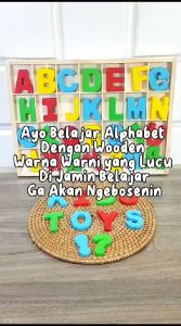 Mainan Montessori Anak Alphabet Kayu Huruf Besar / Wooden Alphabet Capital Letters Kidu Baby