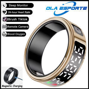 Smart Ring Health Tracker Touch Control Screen Heart Rate Blood Oxygen Sleep Monitor Calorie Counter Men Women Smartring R12