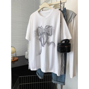 Áo Thun Tay Lưới Thắt Nơ Phong Cách Hàn Quốc Thời Trang Đa Năng Thiết Kế Thon Gọn Hai Mảnh Mùa Xuân Lễ Hội Áo Thun Nữ