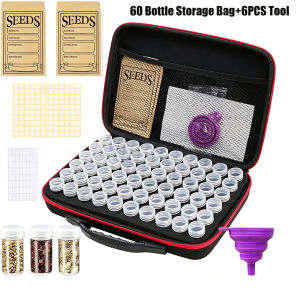 60 Bottles Diamond Painting Accessories Tools Storage Containers Bag Diamond Painting Tool Pen Carry Case Mosaic Storage Box