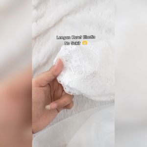 Setelan Hijab Gaun Bayi Muslim Mewah Lebaran 2025 Dress Brokat Bayi Perempuan Warna Putih Broken White BW 6 12 Bulan Baju Bayi Cewek Lucu Gemes Imut Korean Style Kids KAP136