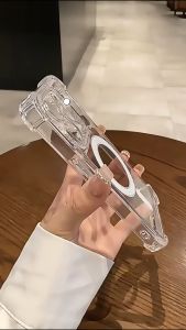 Casing Magnetik Transparan & Shockproof untuk iPhone 16 Pro Max 11 12 13 14 15 Pro Max 16 Plus