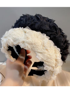 เรียบหรู สไตล์เกาหลี สูง เสื้อท่อนบน ลูกไม้ ที่คาดผม ผู้หญิง งานแต่งงานเจ้าสาว Headwear หรูหราวินเทจ Sensation ทันสมัย เครื่องประดับผม