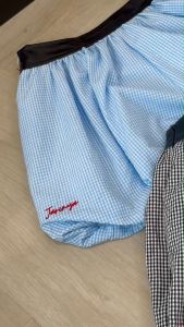 JARINYA (S-L) กระโปรงบอลลูนลายสก็อตแต่งขอบหนัง เนื้อผ้านิ่มใส่สบาย