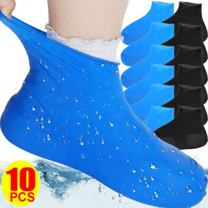5 cặp Silicone bọc giày đi mưa silicon tái sử dụng ngoài trời cho nam nữ Giày thể thao không thấm nước bảo vệ Bìa leo núi phụ kiện leo núi