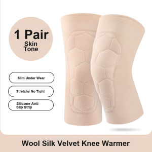 Thermal Knee Pads Wool Silk Thickened for Autumn Winter Dralon Heat Generating Seamless Elastic Knee Support for Men Women