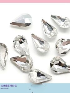 Slim Waterdrop Pumpkin Seeds Rhinestones Nail Art Accessories Clothing Diamond Sharp Bottom Fashionable Beads for DIY Crafts