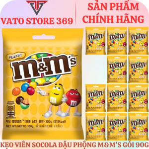 Kẹo socola đậu phộng M&M peanut vàng gói 90g