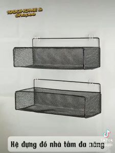 [LOẠI DÀY] Kệ đựng đồ nhà tắm dán tường sơn tĩnh điện cao cấp - D35 x R15 x C13cm