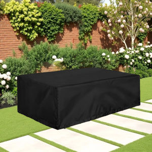 Garden Furniture Cover Outdoor Table Cover Waterproof Rectangular 210D Garden Table Cover Windproof Dustproof and UV-proof