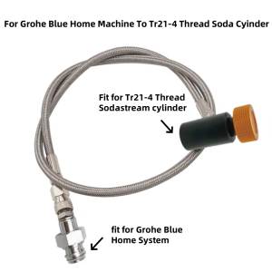 Ống Nối Nhanh Khí CO2 Bằng Thép Không Gỉ Cho Máy Làm Nước Giải Khát Grohe Blue Home Và Bình Chứa Soda Ren TR21-4